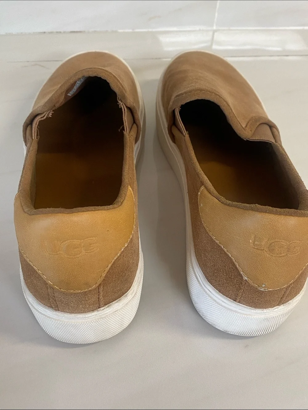 UGG Women's Suede Slip-On Loafers in Chestnut Brown